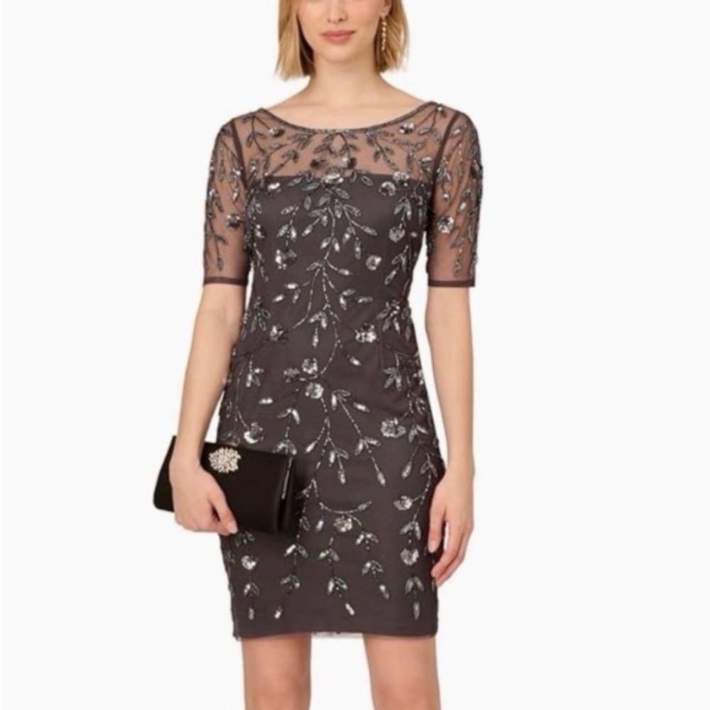 Adrianna Papell Floral Cocktail mini Dress size 8